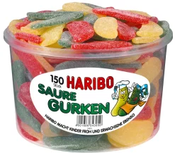 Haribo Saure Gurken Fruchtgummi Weingummi Veggie 150 Stück 1350g