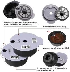 Hoomtree 1 Stück Nachfüllbarer Wiederverwendbarer PP Kaffeekapsel Filter Für Bosch Tassimo 180 Ml Kapazität, Lebensmittelqualität -Essen Verkäufe 01ee65843139f1265c49b50f285a6223