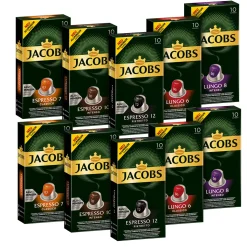 JACOBS Kapseln Espresso Lungo 5x20 Nespresso®* Kompatible Kaffeekapseln Testset