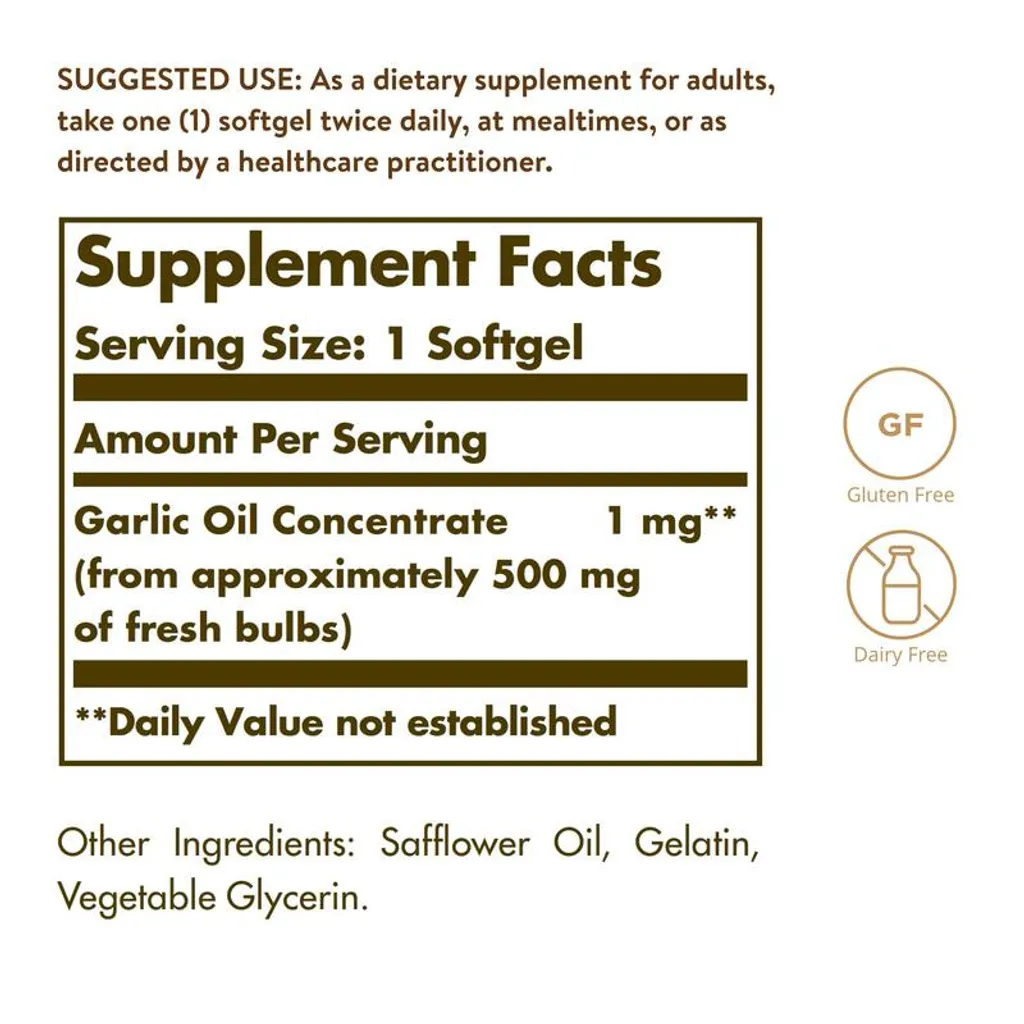 Solgar, Garlic Oil Perles (Reduced Odor), 250 Weichkapseln 2 Solgar, Garlic Oil Perles (Reduced Odor), 250 Weichkapseln – Bild 2