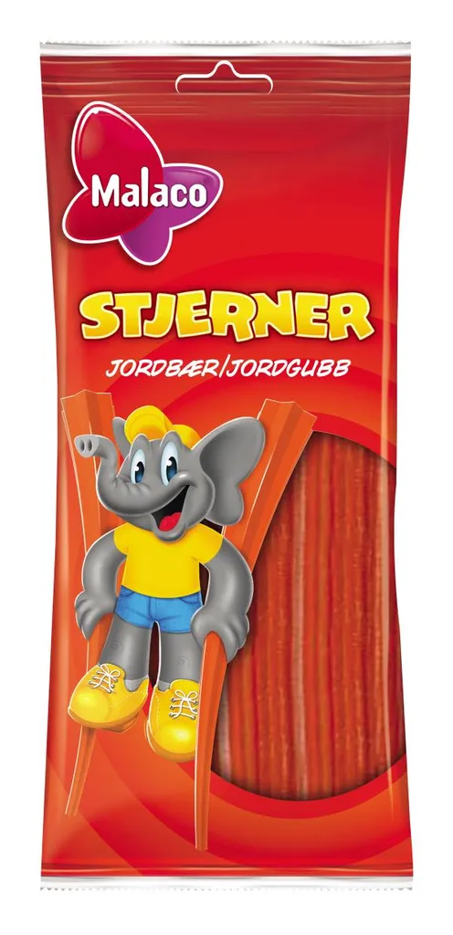 Malaco Stjerner Jordbær 92g 1 Malaco Stjerner Jordbær 92g