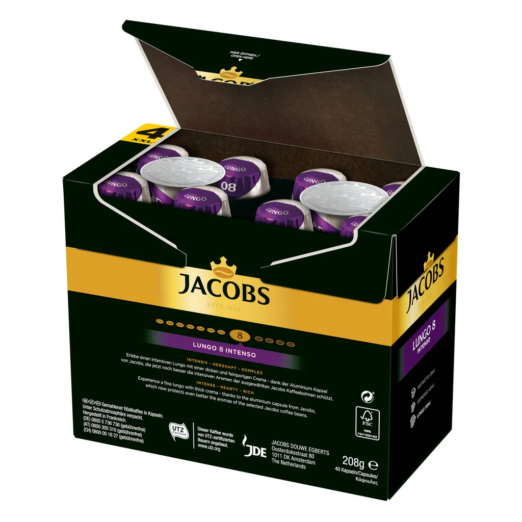 JACOBS Kapseln Lungo Intenso 5 X 40 Nespresso®* Kompatible Kaffeekapseln 7 JACOBS Kapseln Lungo Intenso 5 X 40 Nespresso®* Kompatible Kaffeekapseln – Bild 7