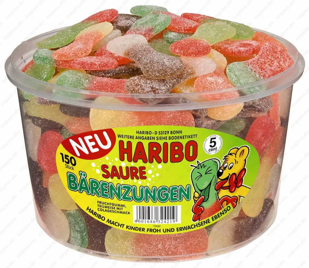 Haribo Saure Bärenzungen Saure Fruchtgummis In Bärenform 1350g 6 Haribo Saure Bärenzungen Saure Fruchtgummis In Bärenform 1350g – Bild 6