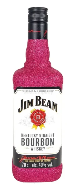 Jim Beam Bourbon Whiskey 0,7l 700ml (40% Vol) Bling Bling Glitzerflasche In Hot Pink -[Enthält Sulfite]