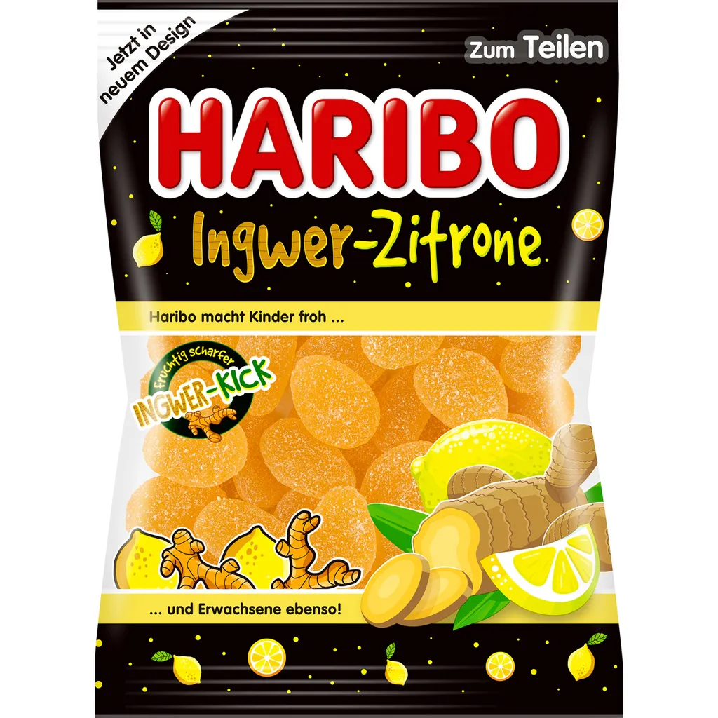 Haribo Ingwer Zitrone Scharfes Fruchtgummi Mit Geschmack 160g 1 Haribo Ingwer Zitrone Scharfes Fruchtgummi Mit Geschmack 160g