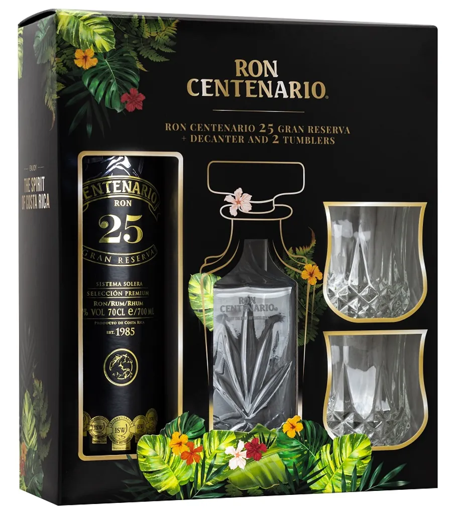 Sierra Madre Ron Centenario 25 Jahre - GP Mit Decanter + 2 Gläser 0,7l 40%vol. 1 Sierra Madre Ron Centenario 25 Jahre - GP Mit Decanter + 2 Gläser 0,7l 40%vol.
