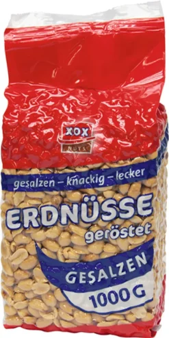 XOX Gebäck XOX Erdnüsse Gesalzen Schonend Geröstet Knackig Lecker 1000g