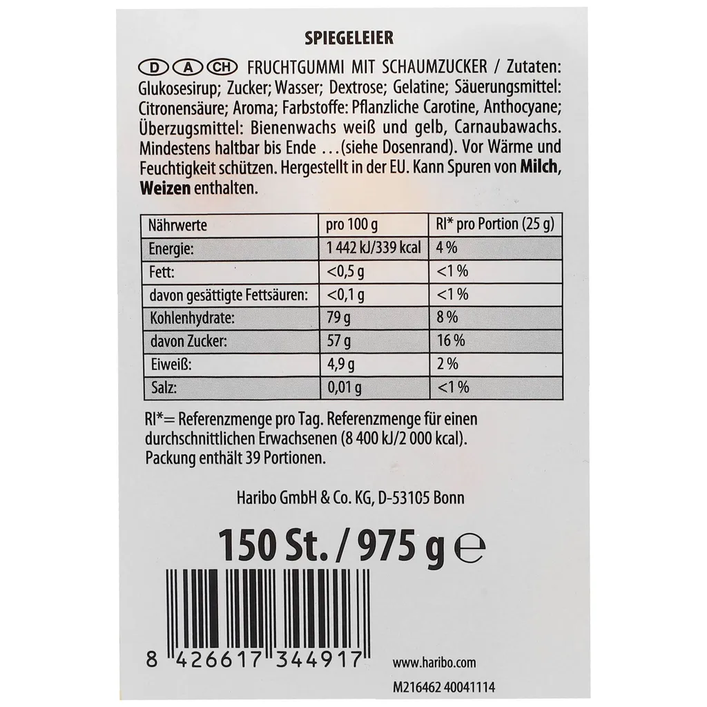 Haribo Spiegeleier Süsses Fruchtgummi Mit Softem Schaumzucker 975g 4 Haribo Spiegeleier Süsses Fruchtgummi Mit Softem Schaumzucker 975g – Bild 4