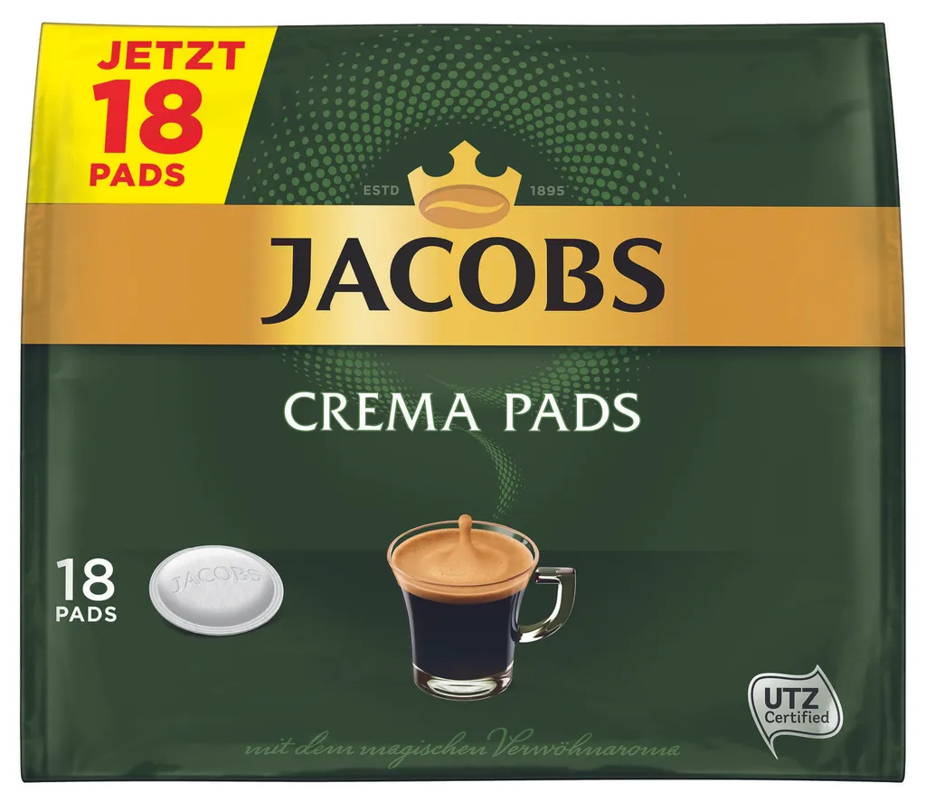 JACOBS Pads Crema Classic 270 Getränke - 15x18 Kaffeepads Senseo Kompatibel 2 JACOBS Pads Crema Classic 270 Getränke - 15x18 Kaffeepads Senseo Kompatibel – Bild 2