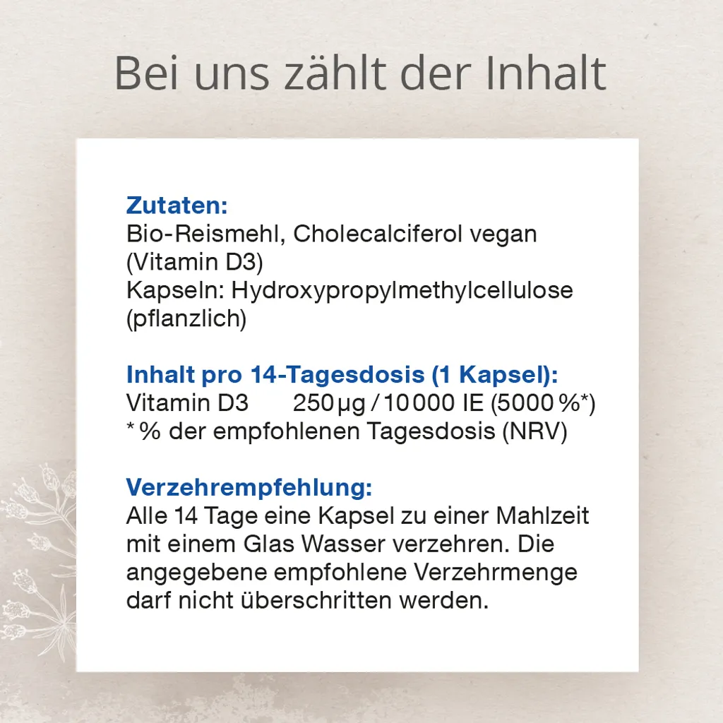 Effective Nature Vitamin D3 10.000 I.E. Hochdosiert - 120 Stk. - 250 Mcg Vitamin D Pro Tag 2 Effective Nature Vitamin D3 10.000 I.E. Hochdosiert - 120 Stk. - 250 Mcg Vitamin D Pro Tag – Bild 2