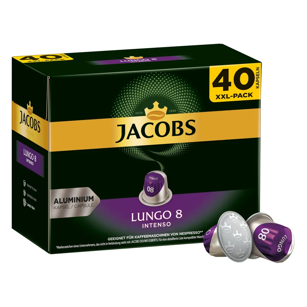 JACOBS Kapseln Lungo Intenso 5 X 40 Nespresso®* Kompatible Kaffeekapseln 3 JACOBS Kapseln Lungo Intenso 5 X 40 Nespresso®* Kompatible Kaffeekapseln – Bild 3