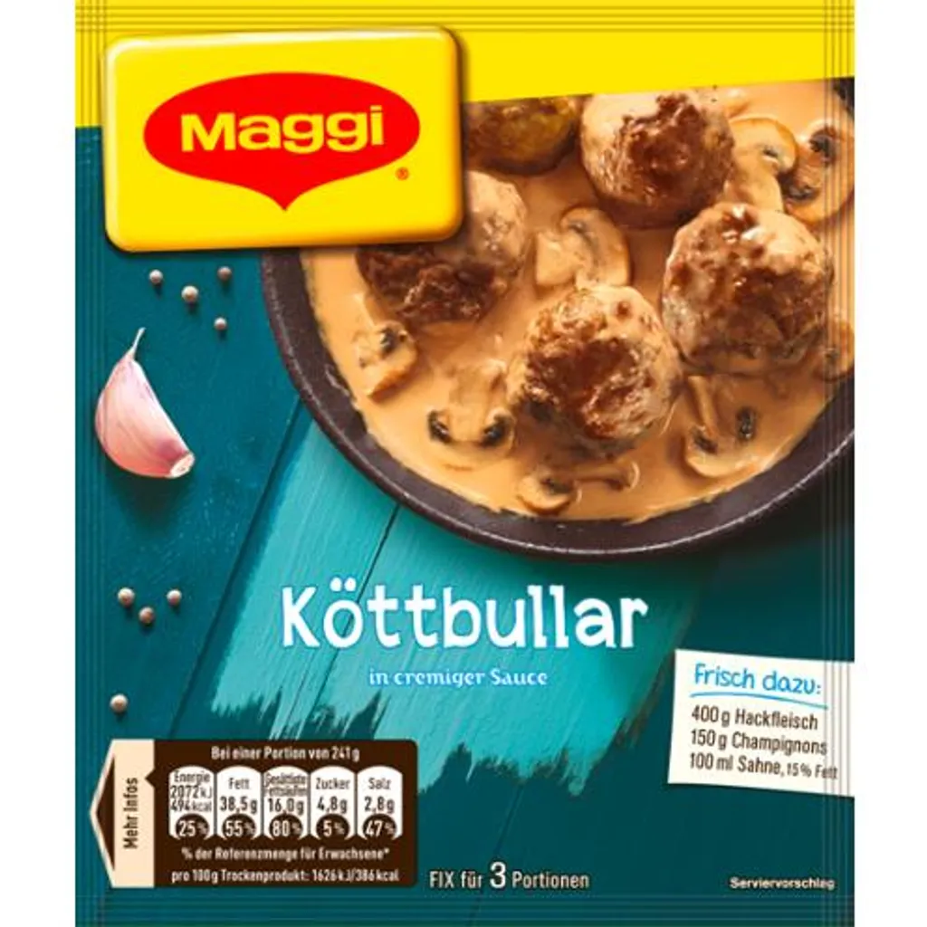 Maggi Fix Für Köttbullar Sauce Für Schwedische Hackbällchen 34g 6 Maggi Fix Für Köttbullar Sauce Für Schwedische Hackbällchen 34g – Bild 6