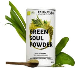 Fairnatural Green Bowl Smoothie-Pulver [aus Deutschland] Grünes Pulver Mit Gerstengras, Weizengras, Alfalfa Und Vielen Weiteren Superfoods (200g)
