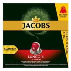 JACOBS Kapseln Lungo 6 Classico 10 X 20+2 Nespresso®* Kompatible Kaffeekapseln -Essen Verkäufe 236a6844a0d2ad9d5ccaef6e2710a2e8