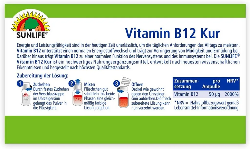 Sunlife Vitamin B12 Kur 10x 7ml 6 Sunlife Vitamin B12 Kur 10x 7ml – Bild 6