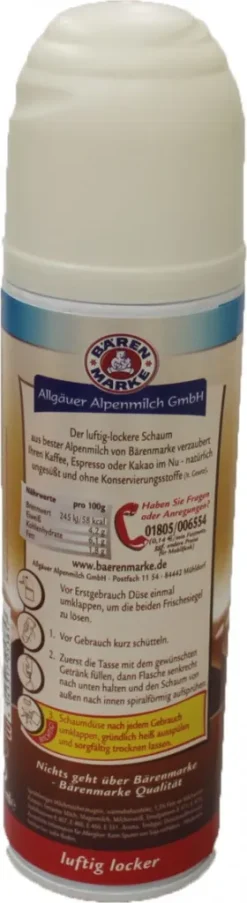Bärenmarke Der Milch Schaum Luftig Locker In Der Sprühflasche 250ml -Essen Verkäufe 255a67a0b418428e5f1ed7c336d84703