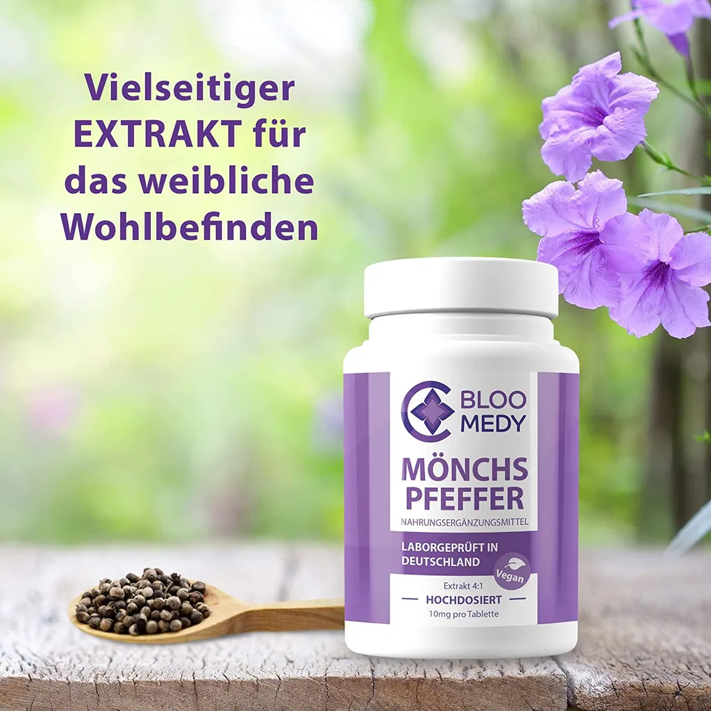 BLOOMEDY Mönchspfeffer Hochdosiert – 180 Vegane Tabletten – Labor In Deutschland – 10mg Echter Mönchspfeffer Pro Tablette – Premium Mönchspfeffer Extrakt Ohne Zusatzstoffe – Vorrat Für 6 Monate 3 BLOOMEDY Mönchspfeffer Hochdosiert – 180 Vegane Tabletten – Labor In Deutschland – 10mg Echter Mönchspfeffer Pro Tablette – Premium Mönchspfeffer Extrakt Ohne Zusatzstoffe – Vorrat Für 6 Monate – Bild 3
