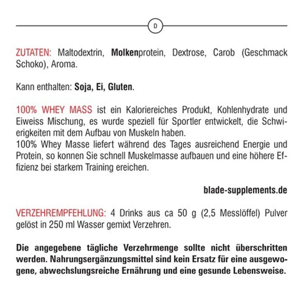 BLADE SERIES Whey Mass Gainer - 6000g White Chocolate 4 BLADE SERIES Whey Mass Gainer - 6000g White Chocolate – Bild 4