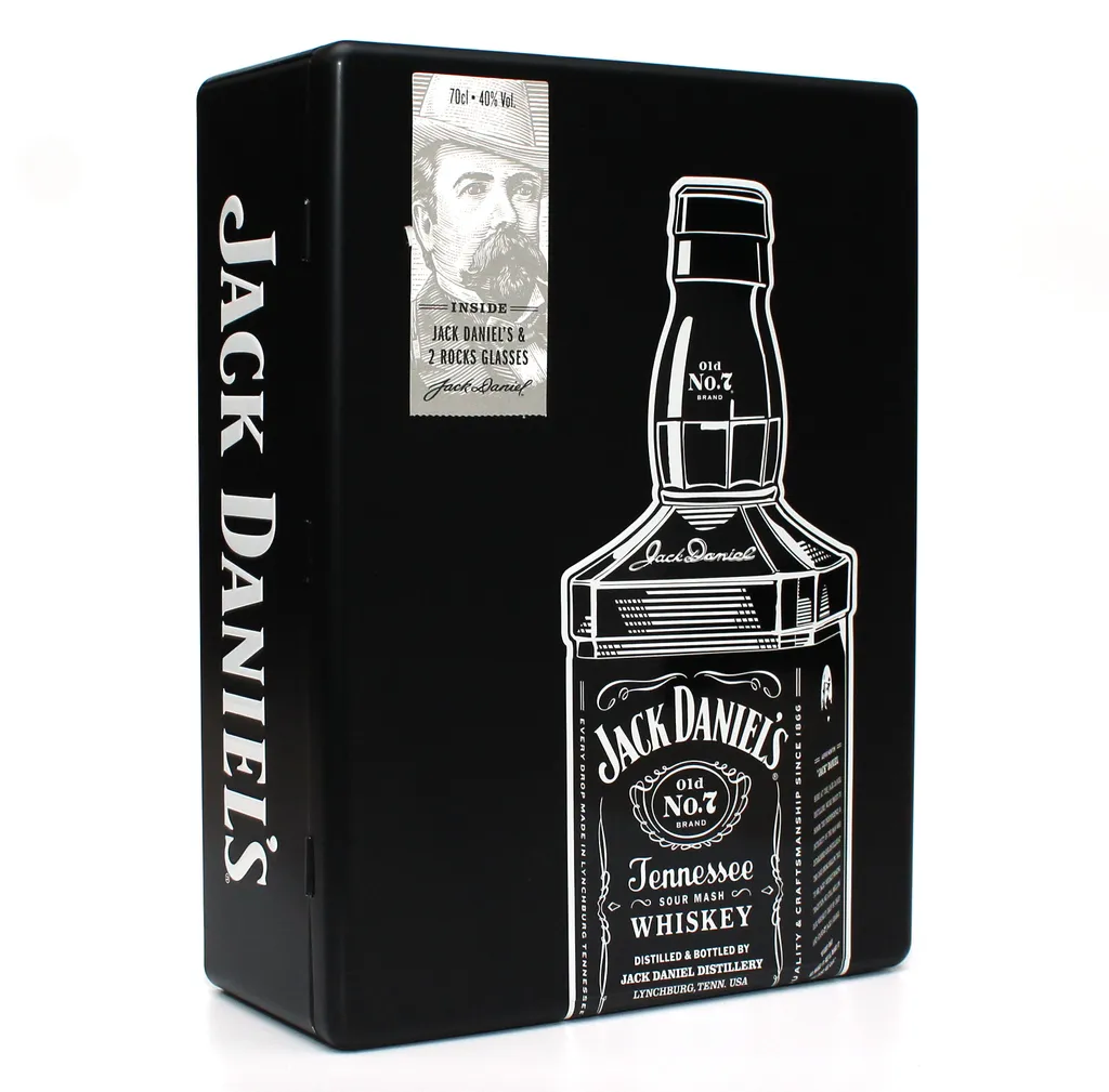 Jack Daniels Old Nr. 7 - Tennessee Whiskey - Sammlerdose Mit 2 Gläsern 3 Jack Daniels Old Nr. 7 - Tennessee Whiskey - Sammlerdose Mit 2 Gläsern – Bild 3