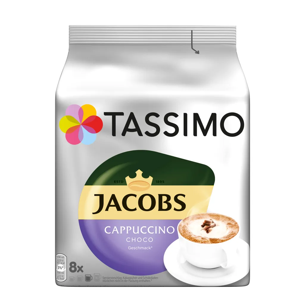 Tassimo Jacobs Cappuccino Choco | 8 T Discs, Kaffeekapseln 1 Tassimo Jacobs Cappuccino Choco | 8 T Discs, Kaffeekapseln