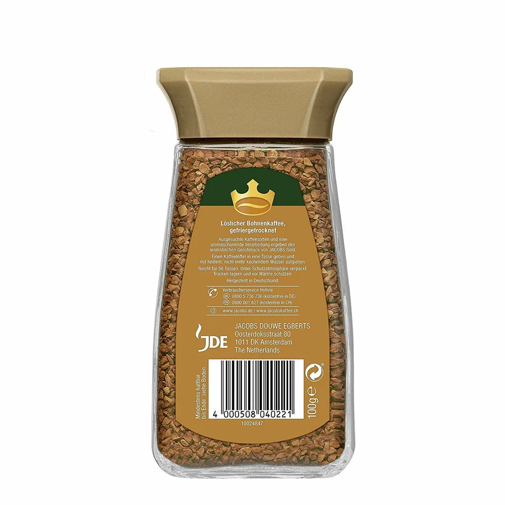 JACOBS Gold 6 X 100g Löslicher Kaffee 6 Gläser Instantkaffee Löskaffee 3 JACOBS Gold 6 X 100g Löslicher Kaffee 6 Gläser Instantkaffee Löskaffee – Bild 3