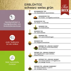 Creano Teeblumen Mix 18er ErblühTee Weißer, Schwarzer & Grüner Tee In Edeler Magnetbox Mit Sichtfenster & Silberprägung -Essen Verkäufe 37397b676ac86c182112cfdd6858ab74
