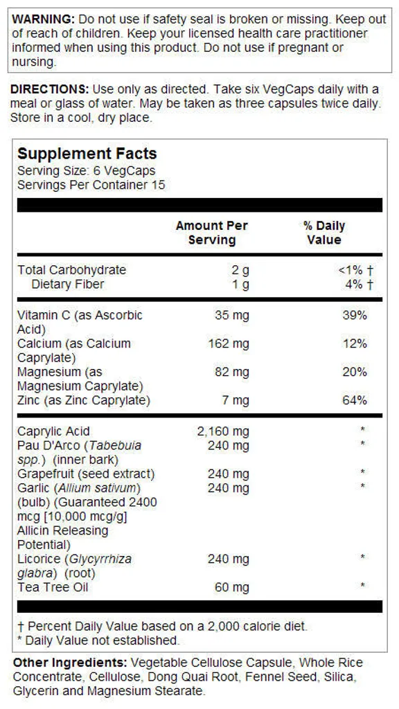 Solaray, Yeast-Cleanse, 90 Veg. Kapseln 2 Solaray, Yeast-Cleanse, 90 Veg. Kapseln – Bild 2
