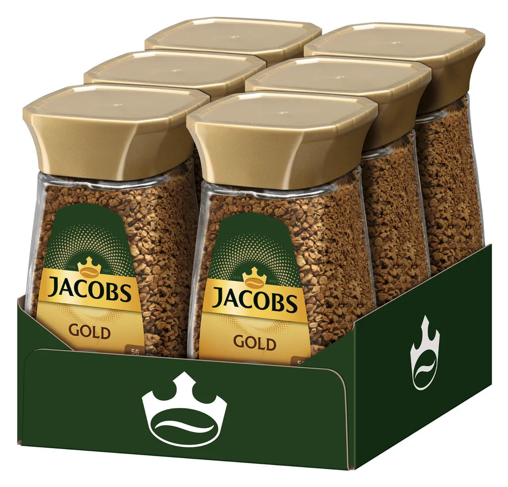 JACOBS Gold 6 X 100g Löslicher Kaffee 6 Gläser Instantkaffee Löskaffee 2 JACOBS Gold 6 X 100g Löslicher Kaffee 6 Gläser Instantkaffee Löskaffee – Bild 2