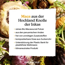 BIOTANICALS Maca Kapseln (120 Stück) - CO2 Neutral & Kompostierbar - Vegan - 1.500mg Hochwertiges Macawurzel Pulver Pro Tagesdosis -Essen Verkäufe 410d5c3efdd7ef7b28a8791463a9be23