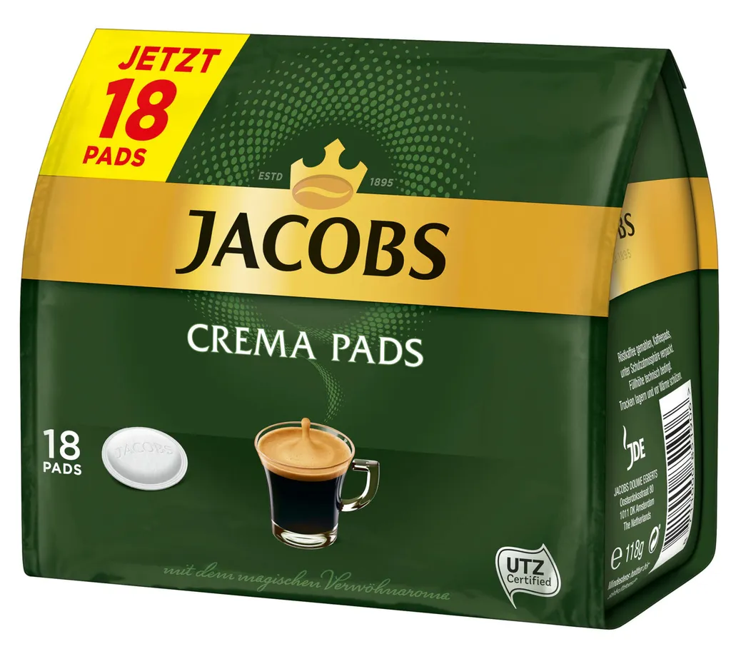JACOBS Pads Crema Classic 270 Getränke - 15x18 Kaffeepads Senseo Kompatibel 4 JACOBS Pads Crema Classic 270 Getränke - 15x18 Kaffeepads Senseo Kompatibel – Bild 4