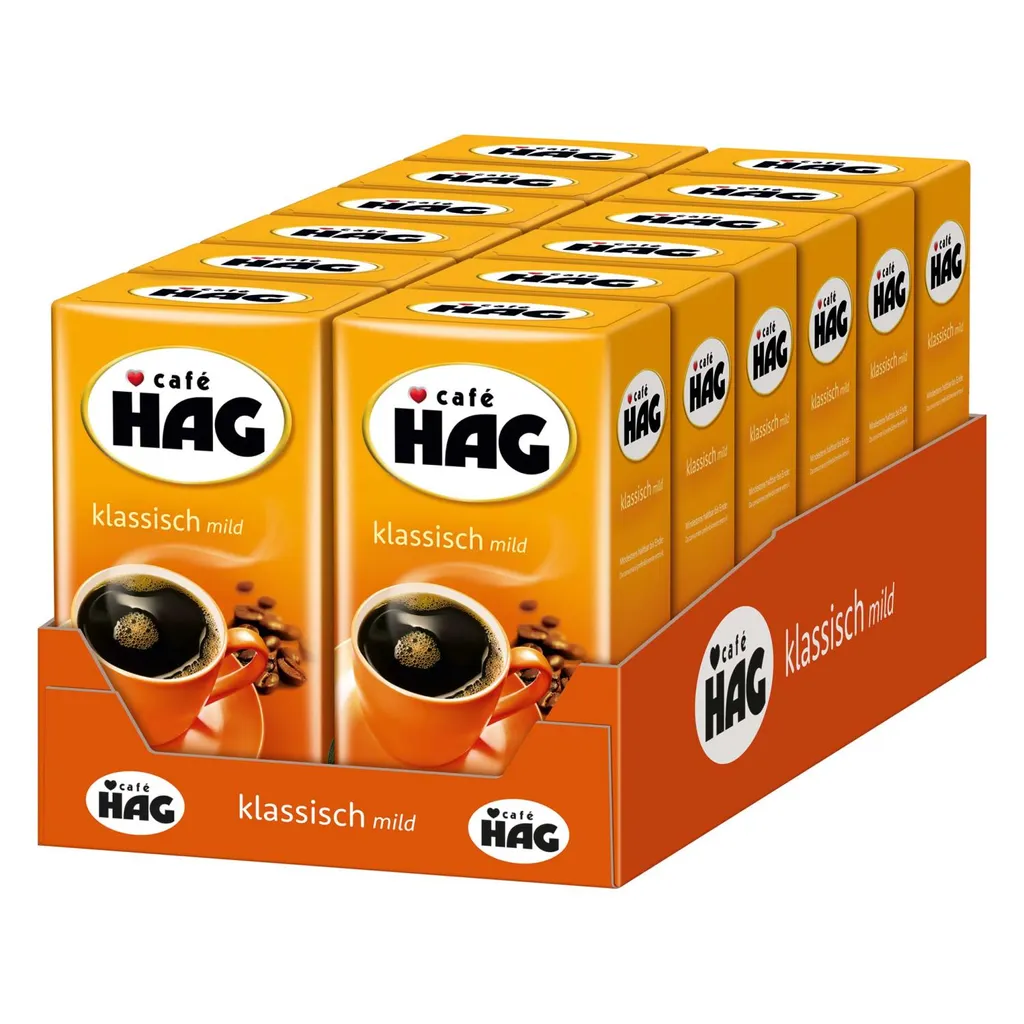 Cafe Hag CAFÉ HAG Klassisch Mild Filterkaffee Entkoffeiniert 12 X 500 G Kaffee Gemahlen 1 Cafe Hag CAFÉ HAG Klassisch Mild Filterkaffee Entkoffeiniert 12 X 500 G Kaffee Gemahlen