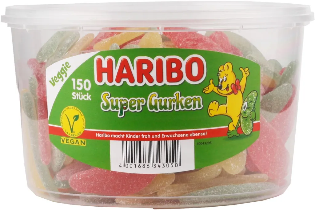 Haribo Saure Gurken Fruchtgummi Weingummi Veggie 150 Stück 1350g 5 Haribo Saure Gurken Fruchtgummi Weingummi Veggie 150 Stück 1350g – Bild 5