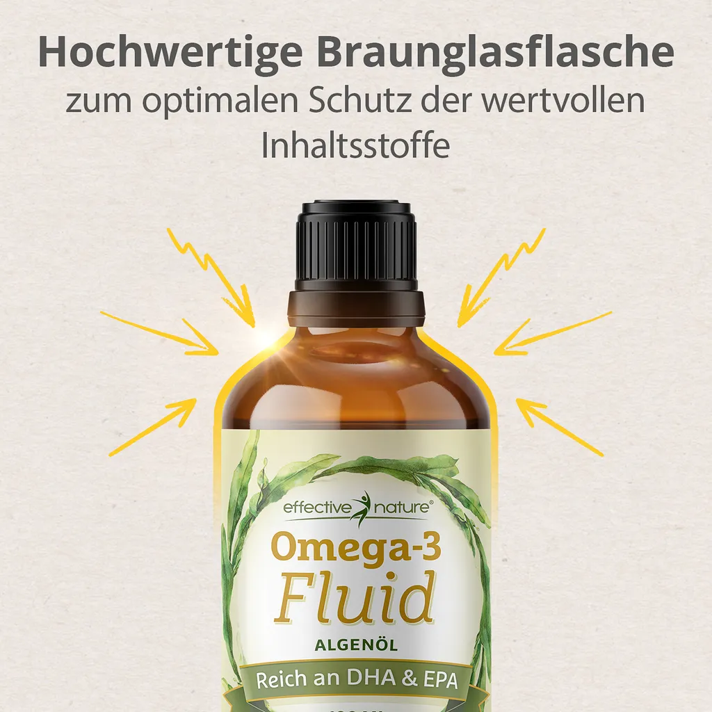 Effective Nature Omega 3 100 Ml Algenöl Vegan - Mit 1116 Mg (700 Mg DHA, 350 Mg EPA & 35 Mg DPA) - Reicht 40 Tage - Das Öl Stammt Zu 100% Aus Algen 5 Effective Nature Omega 3 100 Ml Algenöl Vegan - Mit 1116 Mg (700 Mg DHA, 350 Mg EPA & 35 Mg DPA) - Reicht 40 Tage - Das Öl Stammt Zu 100% Aus Algen – Bild 5