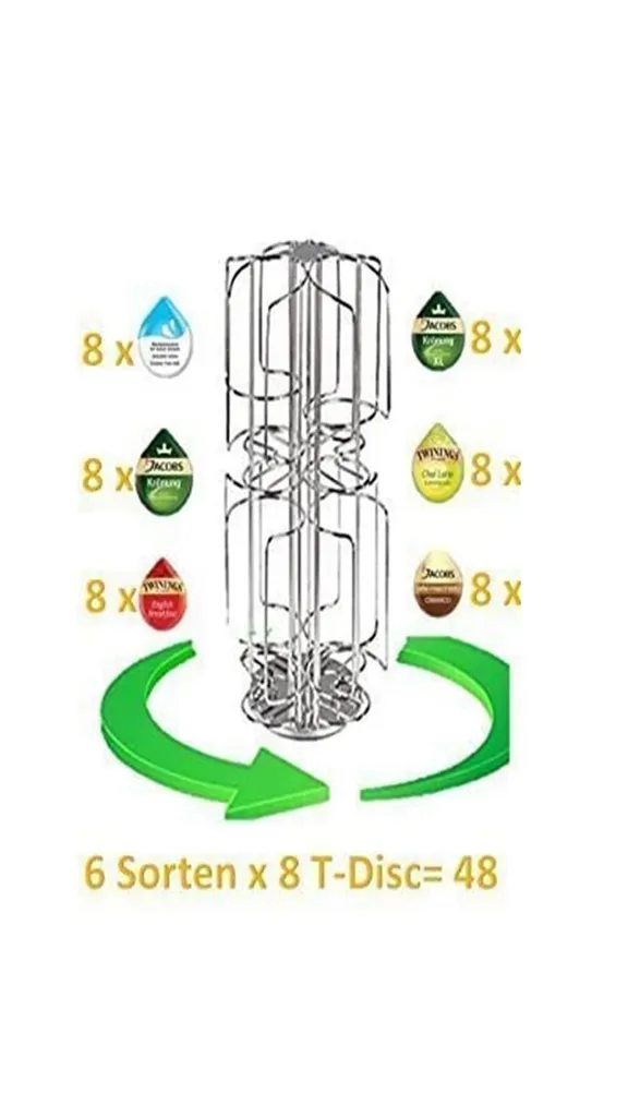 James Premium® Tassimo Jacobs Latte Macchiato Classico 8er Pack, 264 G Packung Plus Tassimo Drehständer Passend Für 6 Sorten A 8 T-Disc Drehbar 2 James Premium® Tassimo Jacobs Latte Macchiato Classico 8er Pack, 264 G Packung Plus Tassimo Drehständer Passend Für 6 Sorten A 8 T-Disc Drehbar – Bild 2