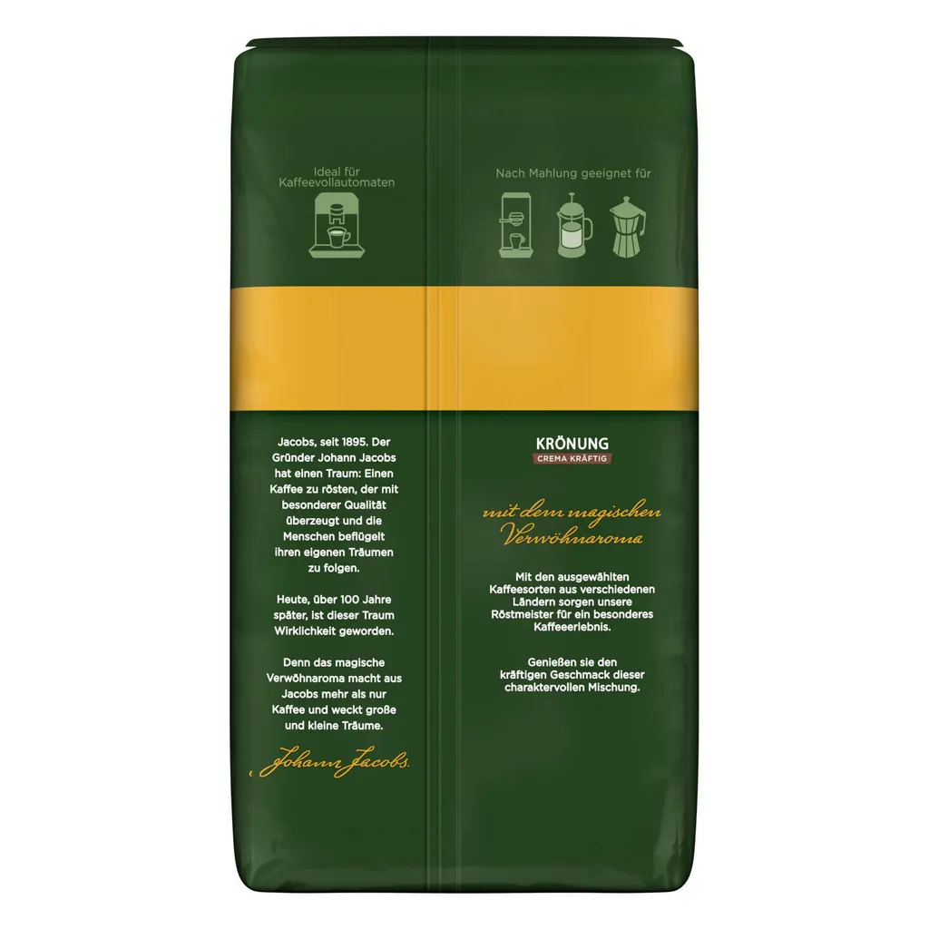 JACOBS Kaffeebohnen Krönung Crema Kräftig 3 Kg Geröstete Ganze Bohnen + 1 Jacobs Barista Becher + 1 Dose 5 JACOBS Kaffeebohnen Krönung Crema Kräftig 3 Kg Geröstete Ganze Bohnen + 1 Jacobs Barista Becher + 1 Dose – Bild 5