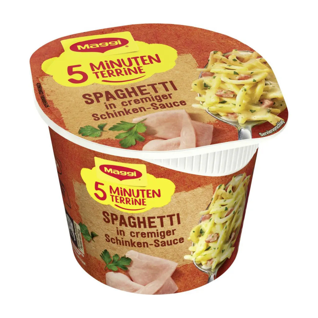 Maggi 5 Minuten Terrine Spaghetti In Cremiger Schinken Sauce 64g 1 Maggi 5 Minuten Terrine Spaghetti In Cremiger Schinken Sauce 64g