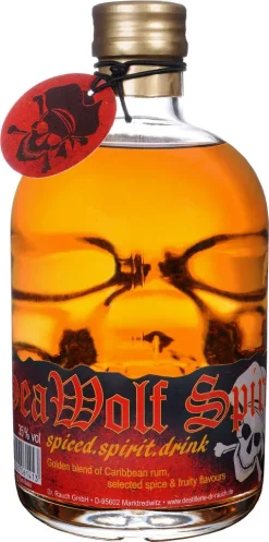 Destillerie Dr. Gerald Rauch GmbH Sea Wolf Spirit - Spiced Rum 35% Vol. Totenkopfflasche, 1 X 0,5l -Essen Verkäufe 539a6a7962a1f04e5c8484b52cb79faa