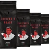 KIQO Coffee & Tea LUCIFER'S ROAST 4x1kg Espresso By KIQO Aus Italien - Starke Kaffeebohnen Für Kaffeevollautomaten Und Siebträger - Säurearm - 100% Robusta (ganze Bohnen, 4x1kg)