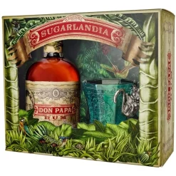 Don Papa Rum Small Batch 7 Jahre Mit Geprägtem Design-Glas 'Welcome To Sugarlandia' Geschenkset | 40 % Vol | 0,7 L