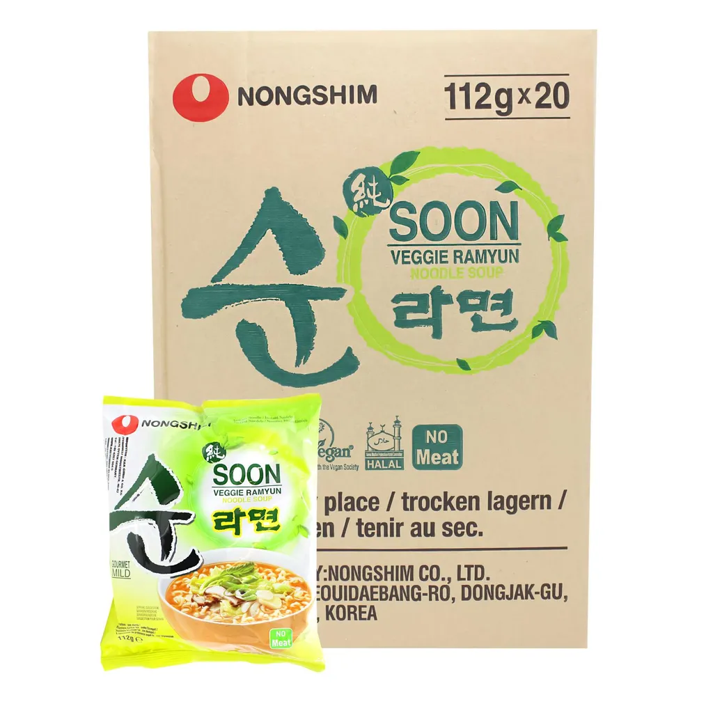 Nong Shim SOON Veggie Ramyun Instantnudeln 20x112g 2 Nong Shim SOON Veggie Ramyun Instantnudeln 20x112g – Bild 2