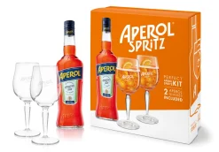 Mixcompany Aperol Geschenkset - Aperol Italiano Aperitivo 0,7L (11% Vol) + 2x Aperol Stilglas / Gläser- [Enthält Sulfite]