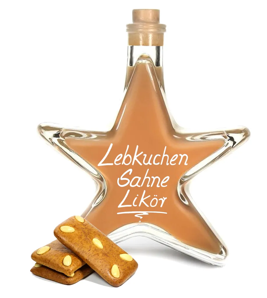 Geniess-Bar! Lebkuchen Sahnecreme Likör 0,2 L Sternflasche Weihnachtsflasche Präsent 1 Geniess-Bar! Lebkuchen Sahnecreme Likör 0,2 L Sternflasche Weihnachtsflasche Präsent