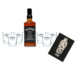 Mixcompany Jack Daniels Set Tennessee Whiskey Old No.7 0,7L (40% Vol) + 6x Tumbler Glas Jack Daniels - [Enthält Sulfite]