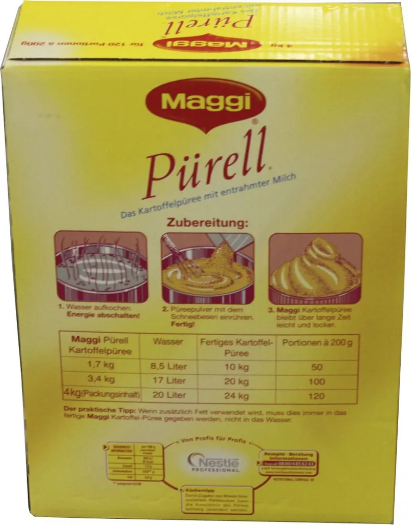 Maggi Pürell Kartoffelpüree Mit Entrahmter Milch Und Butternote 4000g 4 Maggi Pürell Kartoffelpüree Mit Entrahmter Milch Und Butternote 4000g – Bild 4