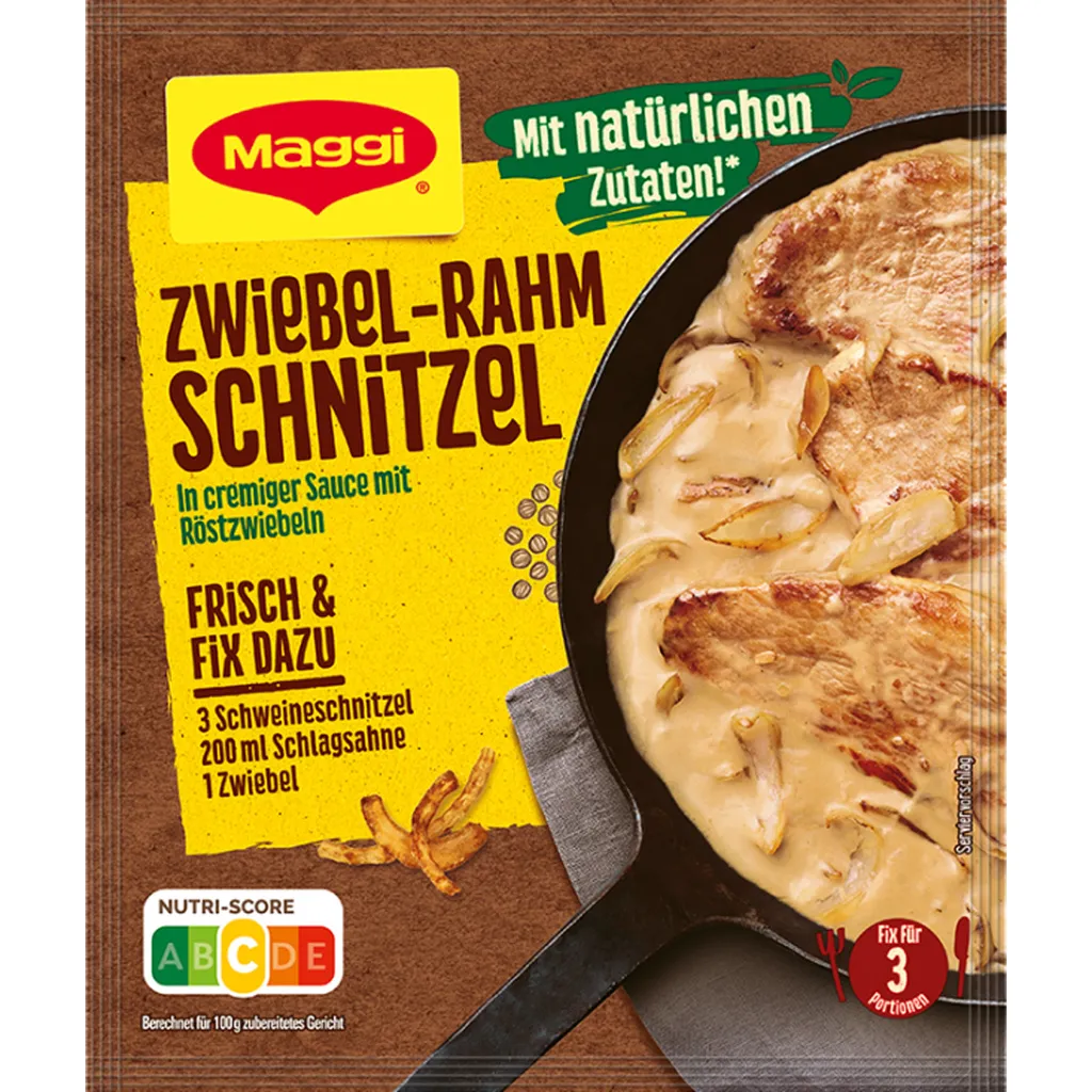 Maggi Fix Für Zwiebel Rahm Schnitzel In Cremig Würziger Sauce 33g 1 Maggi Fix Für Zwiebel Rahm Schnitzel In Cremig Würziger Sauce 33g