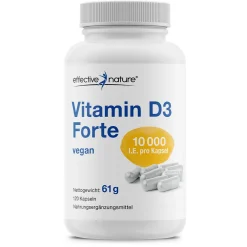 Effective Nature Vitamin D3 10.000 I.E. Hochdosiert - 120 Stk. - 250 Mcg Vitamin D Pro Tag