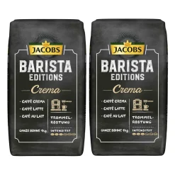 JACOBS Kaffeebohnen Barista Editions Crema 2x1 Kg Ganze Kaffee Bohnen Geröstet