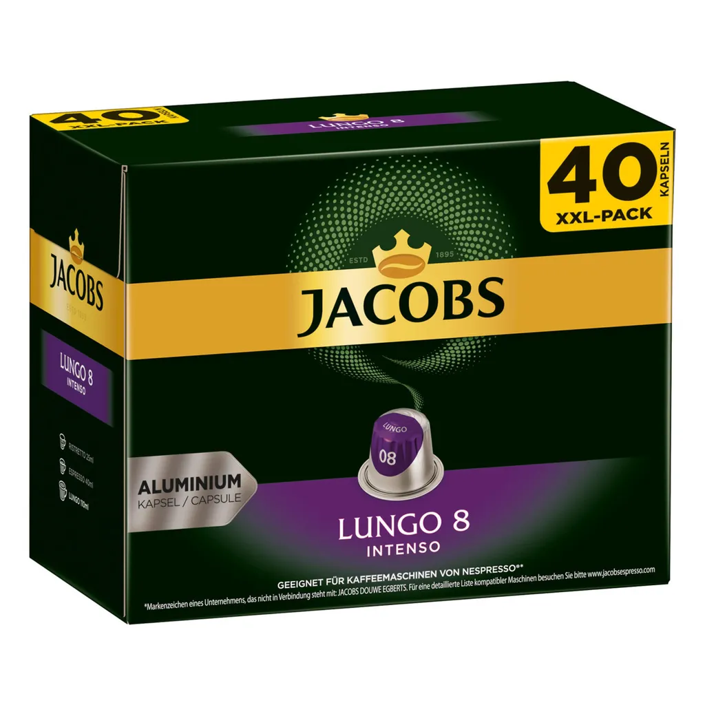 JACOBS Kapseln Lungo Intenso 5 X 40 Nespresso®* Kompatible Kaffeekapseln 10 JACOBS Kapseln Lungo Intenso 5 X 40 Nespresso®* Kompatible Kaffeekapseln – Bild 10
