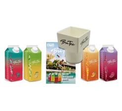 Mixcompany Capital BraTee 4er Tasting Set Eistee Je 750ml + Gratis Getränkehalter + Autogrammkarte BRATEE Ice Tea Wassermelone Zitrone Pfirsich Granatapfel - Mit Capi-Qualitäts-Siegel - Du Weisst Bescheid