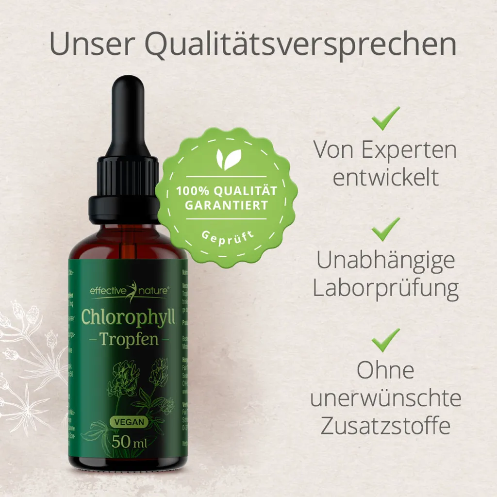 Effective Nature - Liquid Chlorophyll Tropfen Aus Alfalfa - 50 Ml - Ohne Konservierungsstoffe - Besonders Natürliches, Flüssiges Chlorophyll 2 Effective Nature - Liquid Chlorophyll Tropfen Aus Alfalfa - 50 Ml - Ohne Konservierungsstoffe - Besonders Natürliches, Flüssiges Chlorophyll – Bild 2